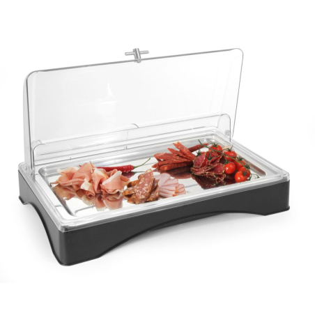 Vitrine r&eacute;frig&eacute;rante GN 1/1 avec couvercle, plateau inox, HENDI - Hendi
