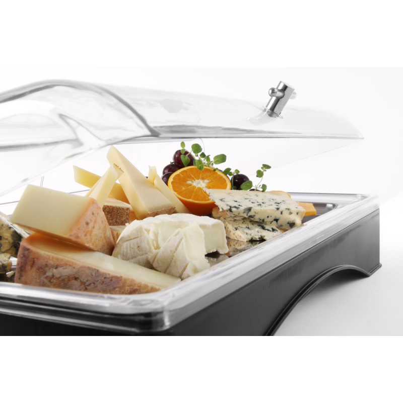 Vitrine r&eacute;frig&eacute;rante GN 1/1 avec couvercle, plateau inox, HENDI - Hendi