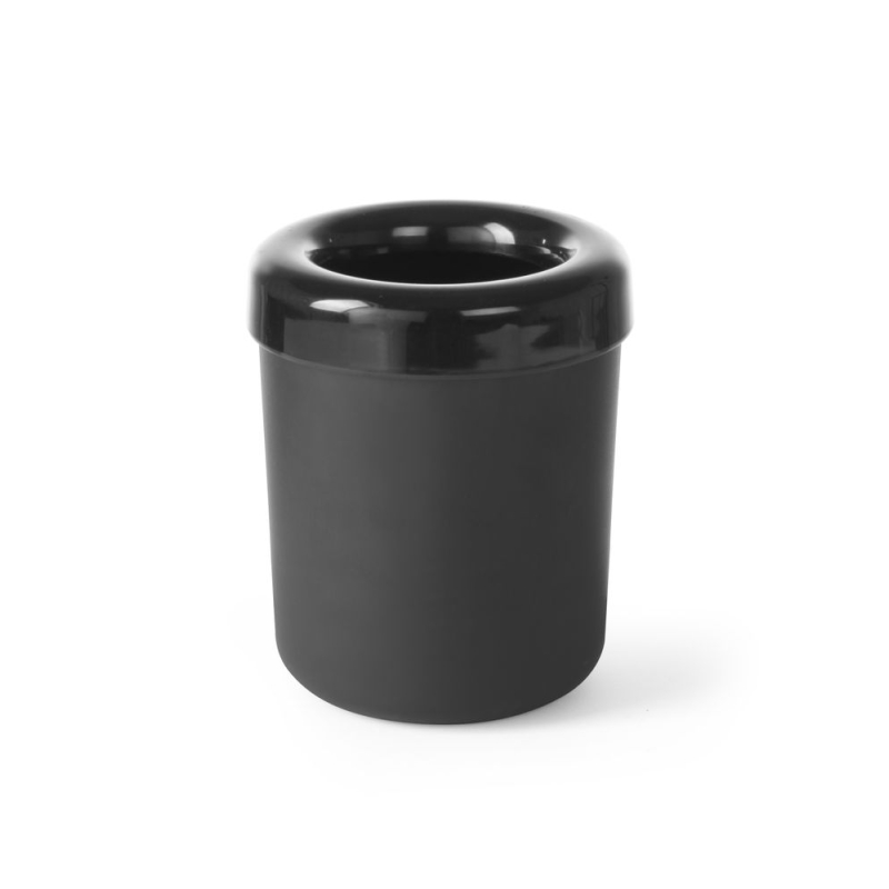Poubelle de Table / Porte-Couverts Noir en M&eacute;lamine ⌀130x165mm - Hendi