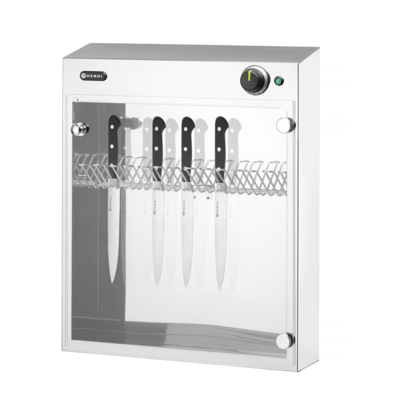 St&eacute;rilisateur UV Professionnel Couteaux Inox Minuteur 14 Pi&egrave;ces - Hendi