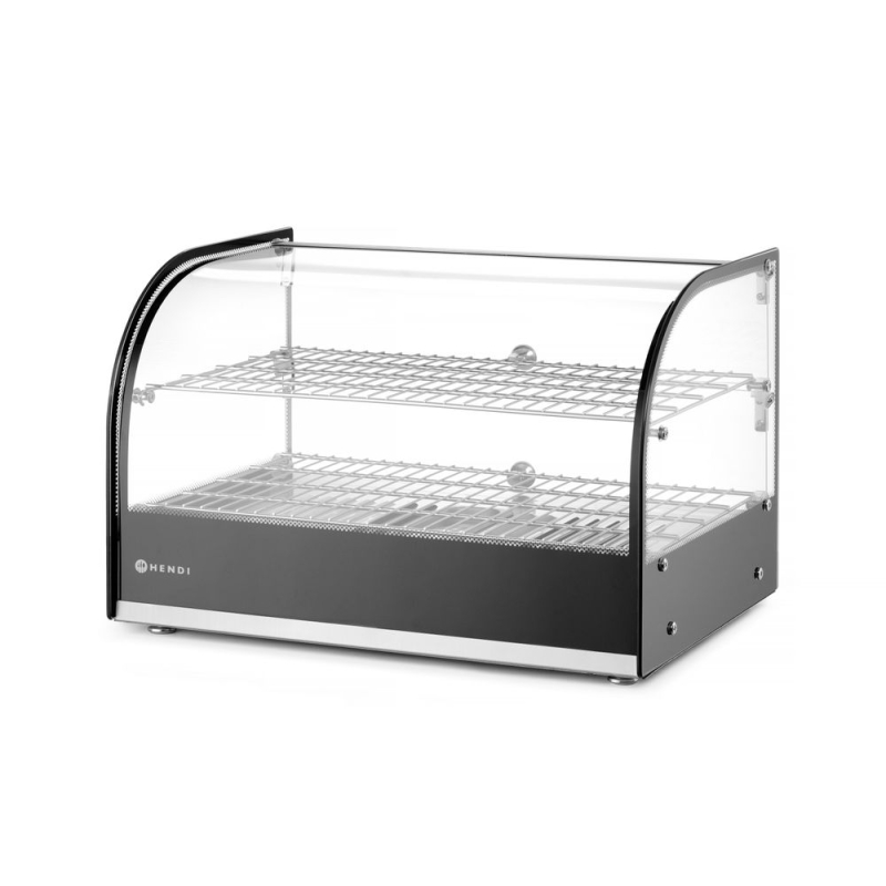 Vitrine de Table Chauffante Professionnelle 2 Niveaux 800W Noir - Hendi