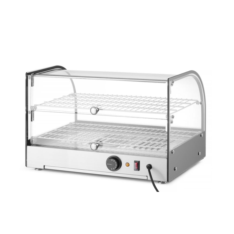 Vitrine de Table Chauffante Professionnelle 2 Niveaux 800W Noir - Hendi