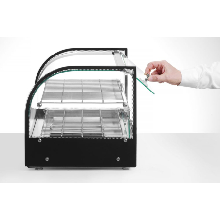 Vitrine de Table Chauffante Professionnelle 2 Niveaux 800W Noir - Hendi