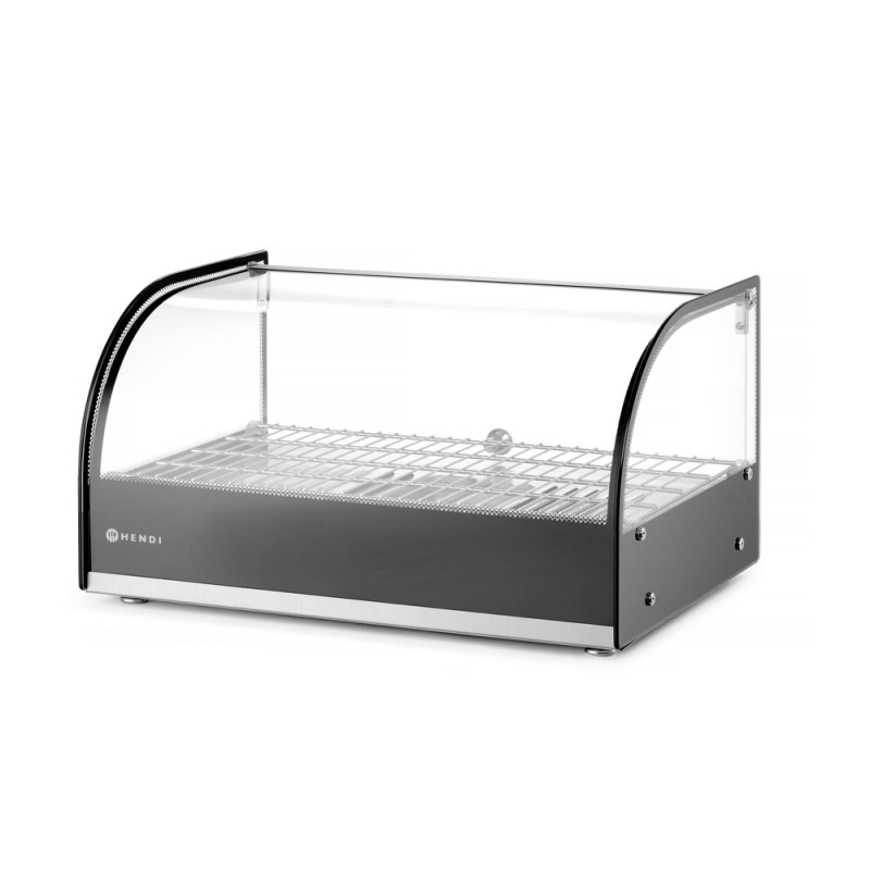 Vitrine de table chauffante professionnelle, un niveau, Noir - Hendi