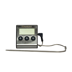 Thermom&egrave;tre-Minuteur Num&eacute;rique pour R&ocirc;tir et Cuisson, Sonde Inox 150mm, Plage -50&deg;C &agrave; 250&deg;C - Hendi