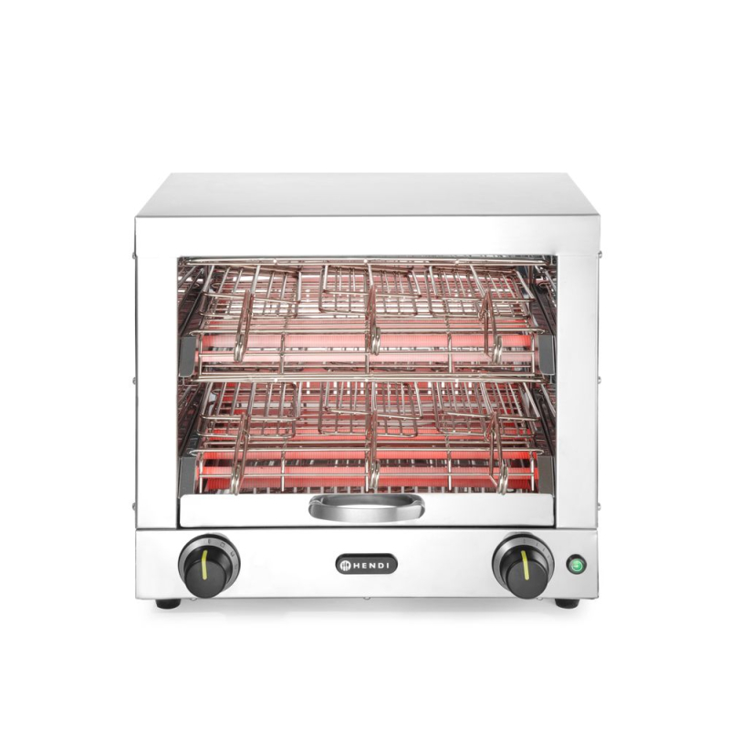 Toaster &Eacute;lectrique Professionnel Double Niveau 6 Pinces 3000W Inox - Hendi