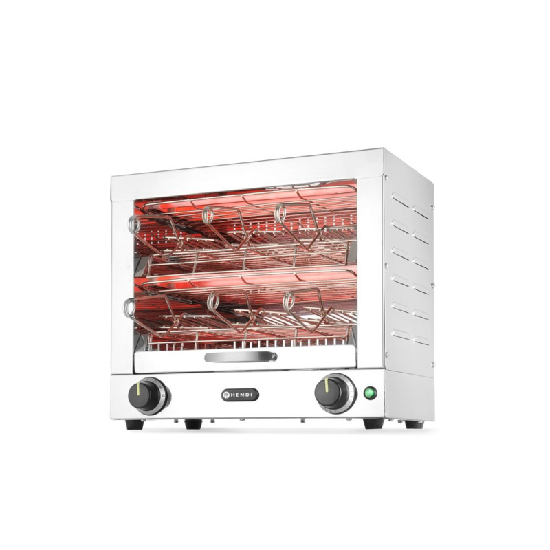 Toaster &Eacute;lectrique Professionnel Double Niveau 6 Pinces 3000W Inox - Hendi
