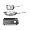 Plaque de Cuisson &agrave; Induction Professionnelle 3500W, Set Complet avec Casserole et Po&ecirc;le - Hendi