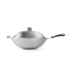 Wok Professionnel Profi Line, ⌀360mm, Acier Inox 3 Plis avec Couvercle - Hendi