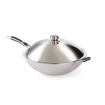 Wok Professionnel Profi Line, ⌀360mm, Acier Inox 3 Plis avec Couvercle - Hendi