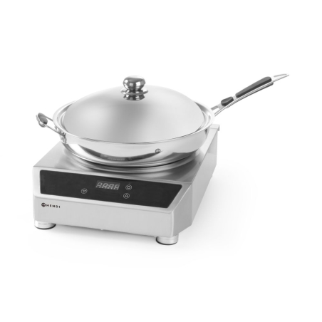 Wok &agrave; Induction Professionnel 3500W Profi Line avec Po&ecirc;le - Hendi
