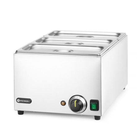 Bain-Marie Set Ranger avec 3 Bacs GN 1/3 et Couvercles, 1000W - Hendi