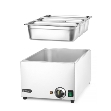 Bain-Marie Set Ranger avec 3 Bacs GN 1/3 et Couvercles, 1000W - Hendi