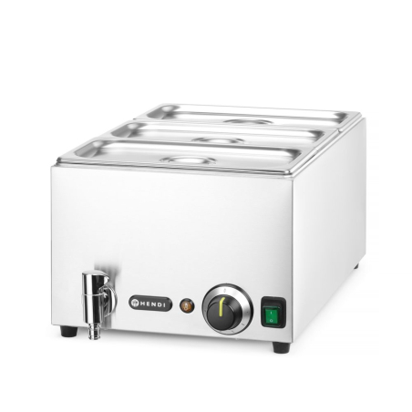 Set Bain-marie &eacute;lectrique GN 1/1 avec robinet vidange et 3 bacs GN 1/3 &ndash; RANGER - Hendi