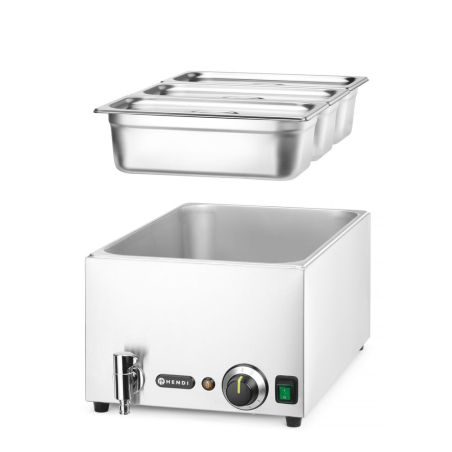 Set Bain-marie &eacute;lectrique GN 1/1 avec robinet vidange et 3 bacs GN 1/3 &ndash; RANGER - Hendi