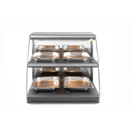 Vitrine chauffante de comptoir &agrave; quartz deux niveaux pour bacs GN - Hendi