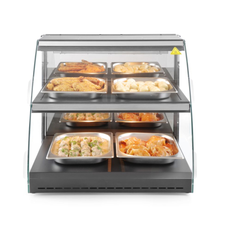 Vitrine chauffante de comptoir &agrave; quartz deux niveaux pour bacs GN - Hendi