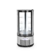 Vitrine de pr&eacute;sentation r&eacute;frig&eacute;r&eacute;e ronde pour p&acirc;tisserie, 100L, 0-6&deg;C - Hendi