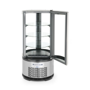 Vitrine de pr&eacute;sentation r&eacute;frig&eacute;r&eacute;e ronde pour p&acirc;tisserie, 100L, 0-6&deg;C - Hendi