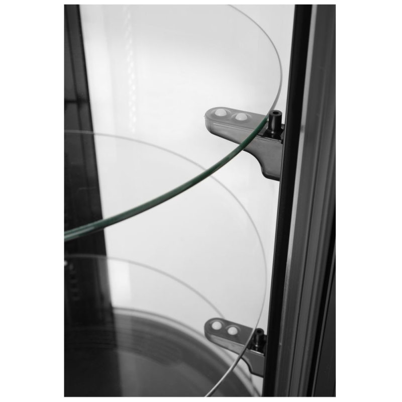 Vitrine de pr&eacute;sentation r&eacute;frig&eacute;r&eacute;e ronde pour p&acirc;tisserie, 100L, 0-6&deg;C - Hendi