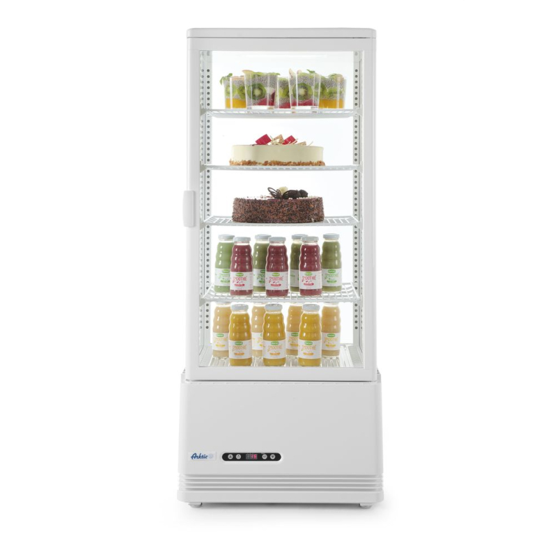 Vitrine R&eacute;frig&eacute;r&eacute;e de Table Arktic, 98 Litres, Blanche, 4 &eacute;tag&egrave;res - Hendi
