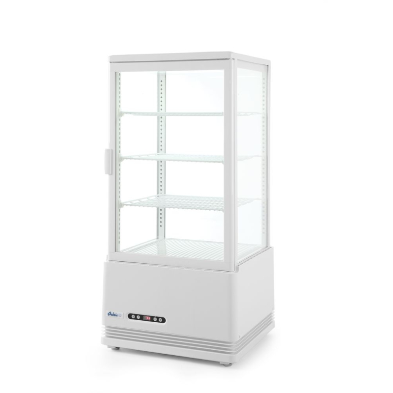 Vitrine de table r&eacute;frig&eacute;r&eacute;e 78L Blanc, Compresseur Inverter, 444x397x(H)940mm - Hendi