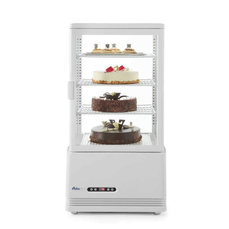 Vitrine R&eacute;frig&eacute;r&eacute;e de Table Professionnelle, 68L, Blanche, Classe &Eacute;nergie B - Hendi