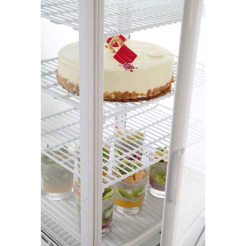 Vitrine R&eacute;frig&eacute;r&eacute;e de Table Professionnelle, 68L, Blanche, Classe &Eacute;nergie B - Hendi