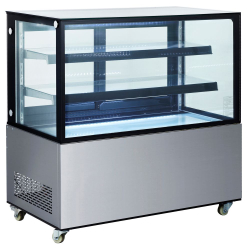 Vitrine r&eacute;frig&eacute;r&eacute;e professionnelle 410L avec 2 &eacute;tag&egrave;res, 1224x677x1230mm, 0&deg;-6&deg;C - Hendi