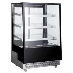Vitrine r&eacute;frig&eacute;r&eacute;e 500L avec 3 &eacute;tag&egrave;res inclin&eacute;es en verre, 0˚-6˚C, 900x833x(H)1460mm - Hendi