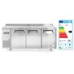 R&eacute;frig&eacute;rateur comptoir 3 portes Kitchen Line 390L, 1800x600x(H)886mm - Hendi