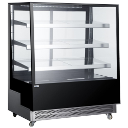 Vitrine r&eacute;frig&eacute;r&eacute;e 650L avec 3 &eacute;tag&egrave;res inclin&eacute;es, 1200mm, Arktic, Noir - Hendi