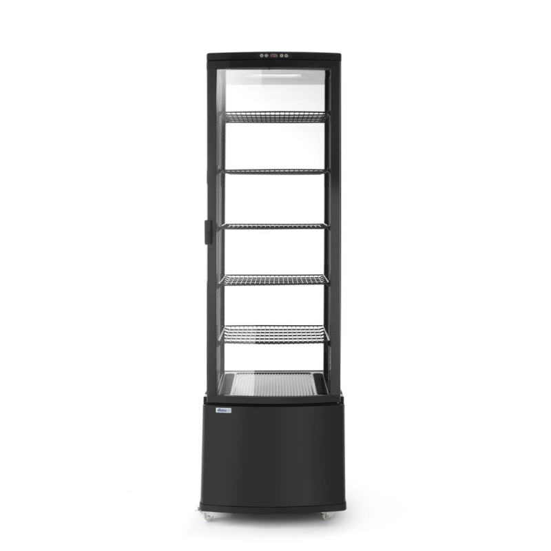 Vitrine r&eacute;frig&eacute;r&eacute;e professionnelle 270L, Arktic, Noire, 556x526x1913mm - Hendi