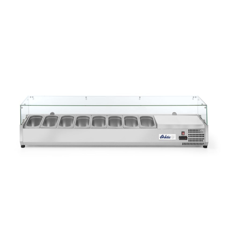 Vitrine R&eacute;frig&eacute;r&eacute;e Professionnelle Arktic 8x GN 1/4 - 1805x335x460mm - Hendi