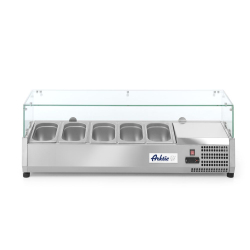 Vitrine r&eacute;frig&eacute;r&eacute;e professionnelle Arktic pour 5x Bacs GN 1/4, 1205mm x 335mm x 460mm - Hendi
