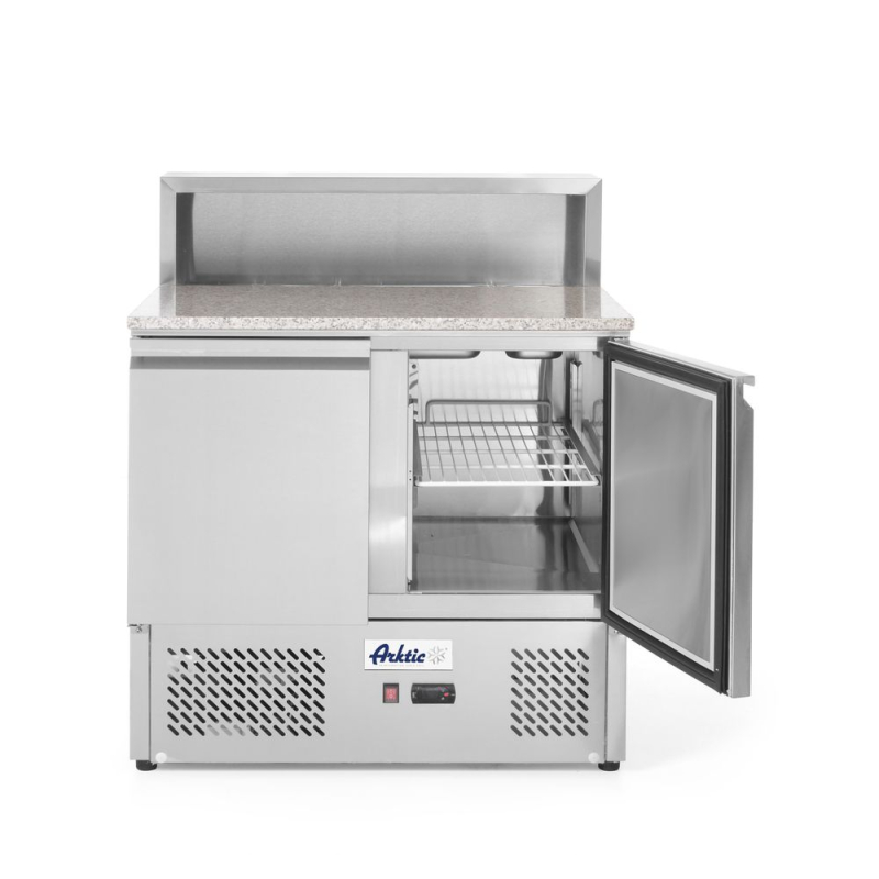 Saladette Pizza Professionnelle 2 Portes, 300L, R&eacute;frig&eacute;r&eacute;e, Acier Inox, 900mm - Hendi