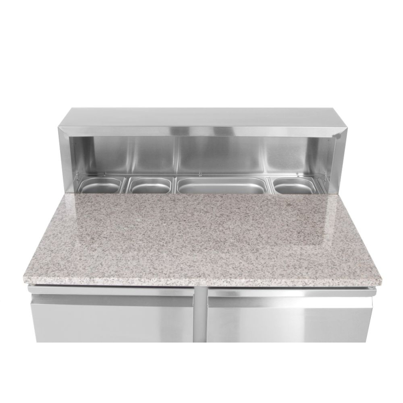 Saladette Pizza Professionnelle 2 Portes, 300L, R&eacute;frig&eacute;r&eacute;e, Acier Inox, 900mm - Hendi