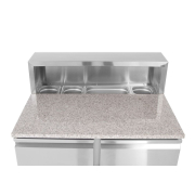 Saladette Pizza Professionnelle 2 Portes, 300L, R&eacute;frig&eacute;r&eacute;e, Acier Inox, 900mm - Hendi