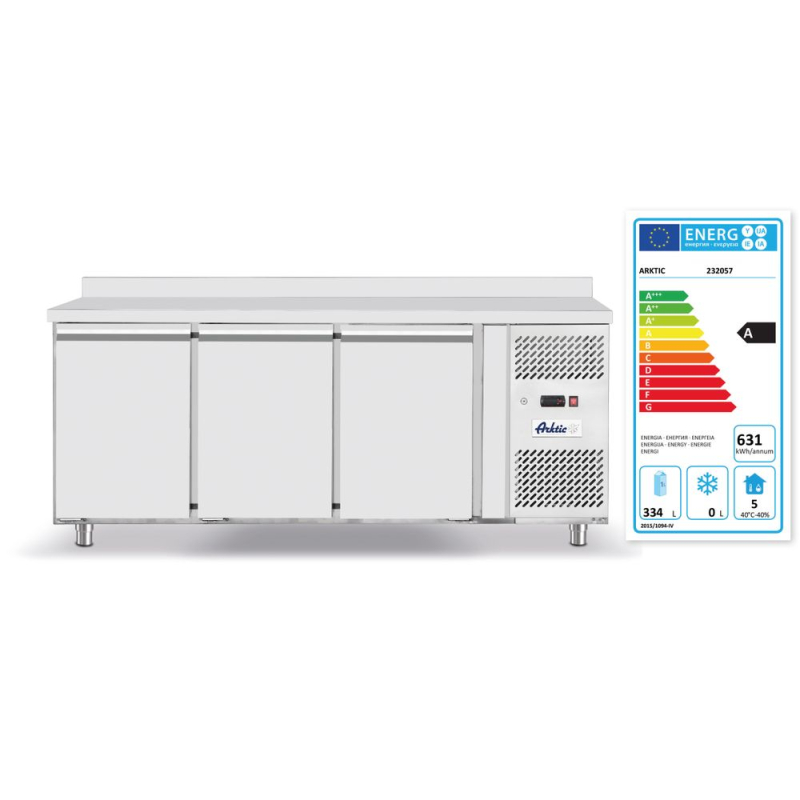 R&eacute;frig&eacute;rateur Comptoir Profi Line GN 1/1 420L 3 Portes 700mm H879mm - Hendi