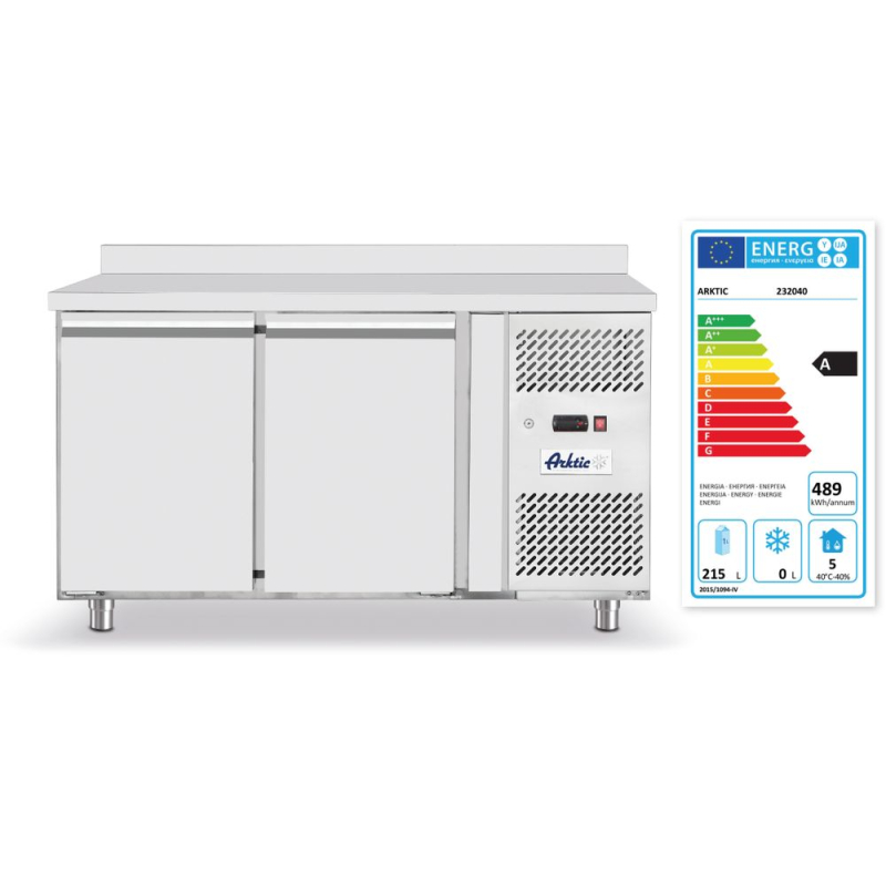 R&eacute;frig&eacute;rateur Comptoir Profi Line 280L, Deux Portes, GN 1/1, 1360x700x(H)879mm - Hendi