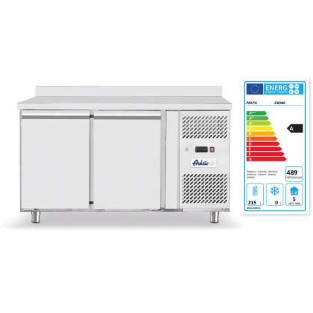 R&eacute;frig&eacute;rateur Comptoir Profi Line 280L, Deux Portes, GN 1/1, 1360x700x(H)879mm - Hendi