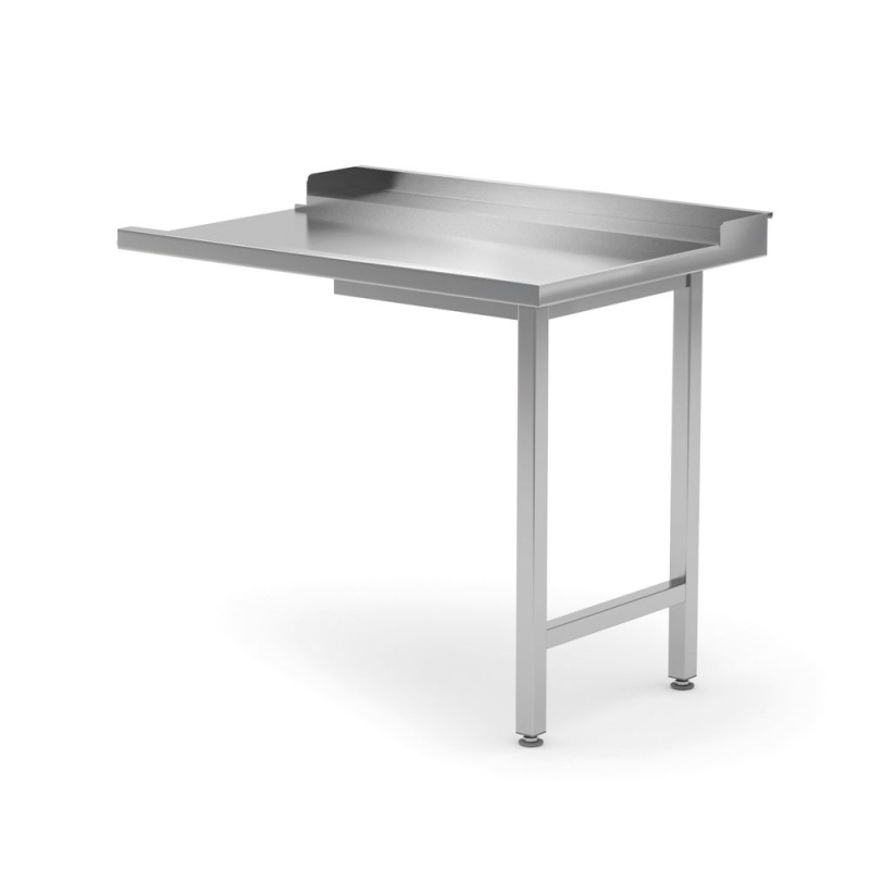 Table de d&eacute;chargement lave-vaisselle professionnelle inox, c&ocirc;t&eacute; droite, 1000x700mm - Hendi