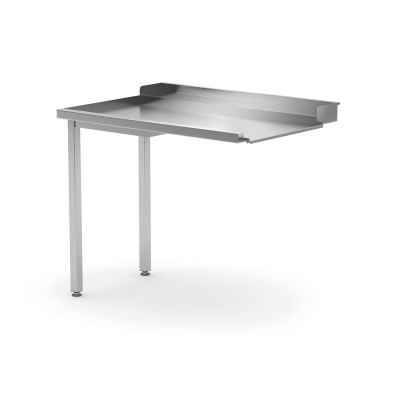 Table de d&eacute;chargement professionnelle en acier inoxydable pour lave-vaisselle, c&ocirc;t&eacute; gauche - Hendi