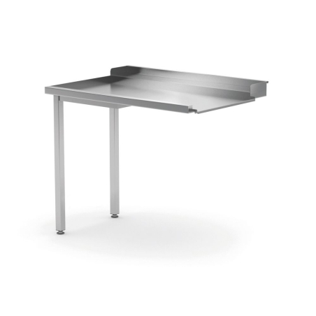 Table de d&eacute;chargement professionnelle en acier inoxydable pour lave-vaisselle, c&ocirc;t&eacute; gauche - Hendi
