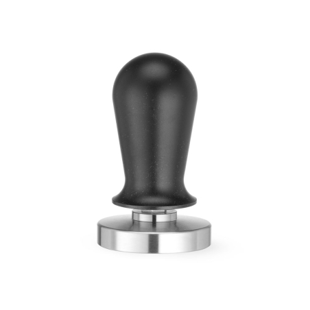 Tamper &agrave; caf&eacute; inox &agrave; ressort, manche aluminium noir, ⌀58mm - Hendi