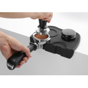 Tamper &agrave; caf&eacute; inox &agrave; ressort, manche aluminium noir, ⌀58mm - Hendi