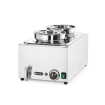 Set Bain-marie professionnel 8L avec 2 bacs ronds 4L, Acier Inoxydable - Hendi