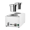 Set Bain-marie professionnel 8L avec 2 bacs ronds 4L, Acier Inoxydable - Hendi