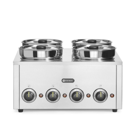Thermo-syst&egrave;me &eacute;lectrique professionnel 4 bacs inox, 16L, 800W - Hendi