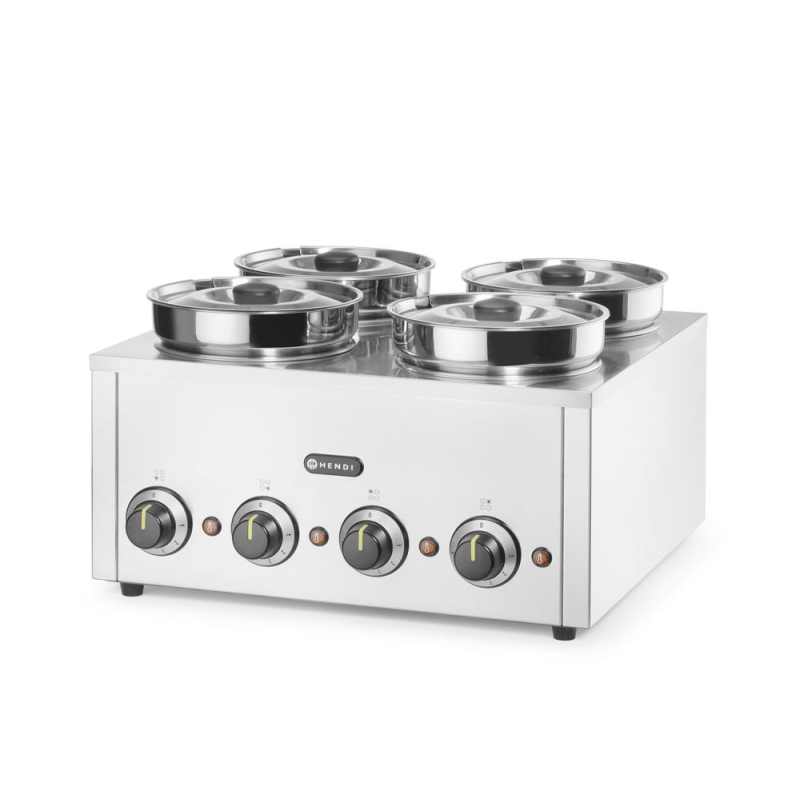 Thermo-syst&egrave;me &eacute;lectrique professionnel 4 bacs inox, 16L, 800W - Hendi